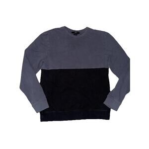 Aether Mens Long Sleeve shirt Sz M Color block Blue Black Preppy Dark Gorp